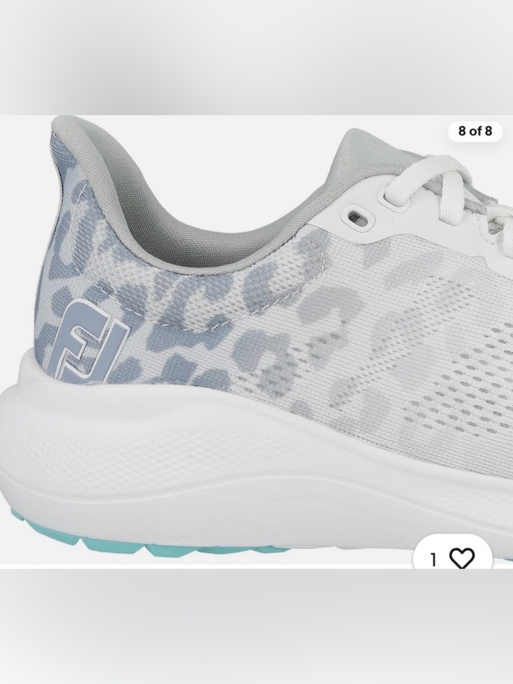 Foot Joy Flex White Leopard Ladies Spikeless Golf Shoe - Picture 4 of 14